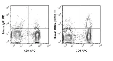 Anti-IL2 Receptor alpha antibody [BC96] (PE) used in Flow cytometry (FCM). GTX01471-08