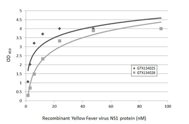 Anti-Yellow Fever virus NS1 Protein antibody used in ELISA (ELISA). GTX134026