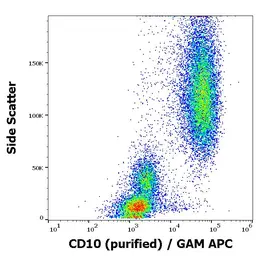 Anti-CD10 antibody [MEM-78] used in Flow cytometry (FCM). GTX20659