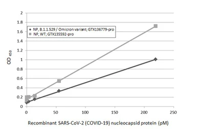 Anti-SARS-CoV-2 (COVID-19) Nucleocapsid antibody [HL448] used in ELISA (ELISA). GTX635686