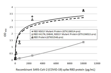 Anti-SARS-CoV-2 (COVID-19) Spike RBD antibody [HL1014] used in ELISA (ELISA). GTX635807