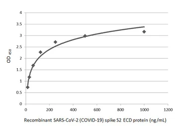 Anti-SARS-CoV-2 (COVID-19) Spike S2 antibody [GT745] used in ELISA (ELISA). GTX636037